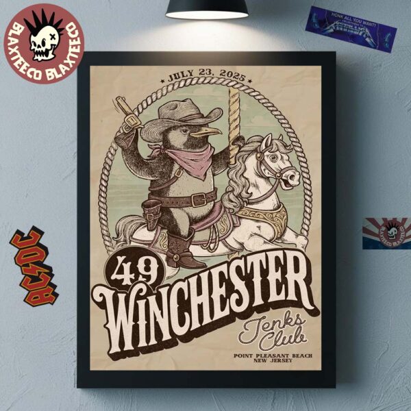 49 Winchester Point Pleasant Beach New Jersey 2025 Gig Poster at Tenks Club On July 23 2025 Home Decor Poster Canvas