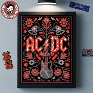 ACDC PWR Up Warsaw Poland 2025 Concert Poster At PGE Narodowy On 4 July 2025 Polish Folk Style Art Home Decor Poster Canvas