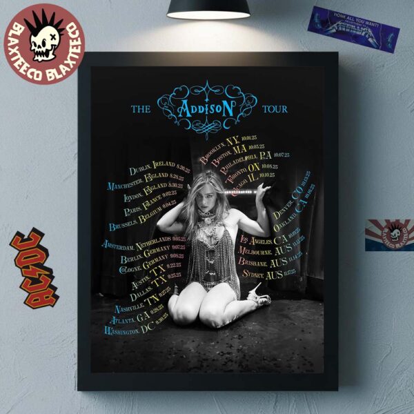 Addison Rae The Addison Tour 2025 Schedule Tour Dates Photo Art Home Decor Poster Canvas