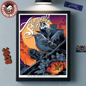 Alabama Shakes Bentonville Arkansas 2025 Concert Poster At The Momentary On July 22 2025 Home Decor Poster Canvas