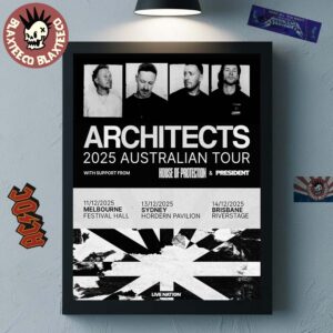 Architects 2025 Australian Tour In Melborne Sydney And Brisbane From December 11 To 14 2025 Home Decor Poster Canvas