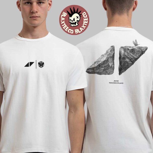 Avicii X Tomorrowland Avicii Forever Capsule Collection 2025 Grey Stone Logo Two Sided White T-Shirt