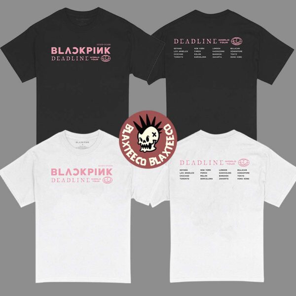 BLACKPINK Deadline World Tour 2025 2026 Two Sided Black And White T-Shirt