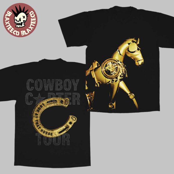 Beyonce Cowboy Carter Tour 2025 Merch Look At That Horse Gold Chardonneigh Tee