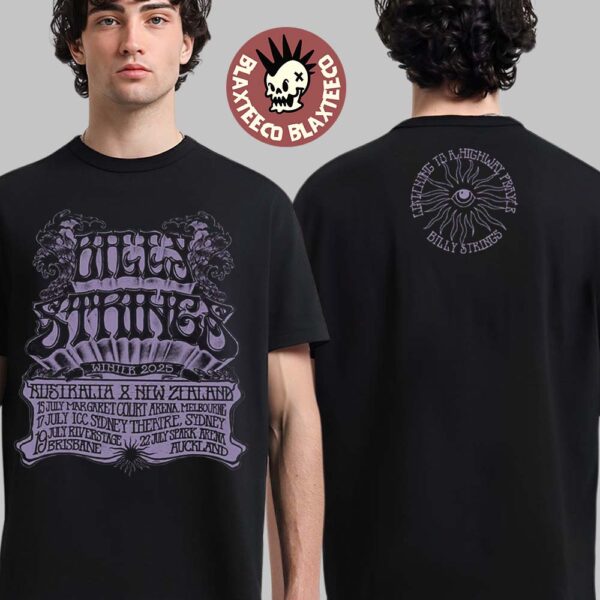 Billy Strings Australia And New Zealand 2025 Tour Exclusive Merchandise T-Shirt