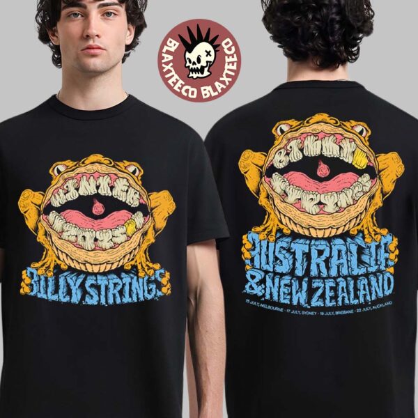 Billy Strings Australia And New Zealand 2025 Tour Exclusive Merchandise The Frog Art Two Sided T-Shirt