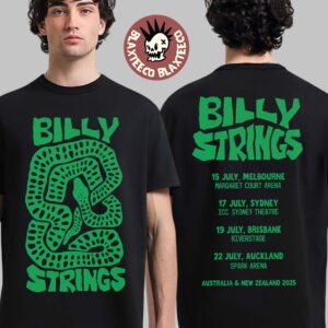 Billy Strings Australia And New Zealand 2025 Tour Exclusive Merchandise The Snake Art Two Sided T-Shirt