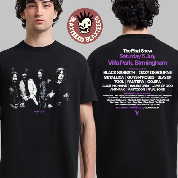 Black Sabbath And Ozzy Osbourne Back To The Beginning Merch Band Photo Event Tee With Lineup Two Sided T-Shirt