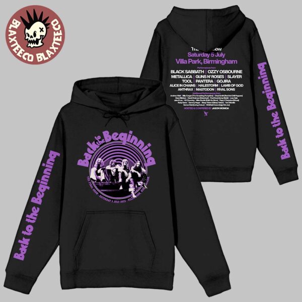 Black Sabbath And Ozzy Osbourne Back To The Beginning Merch Event Hoodie Band Photo With Lineup Unisex Hoodie