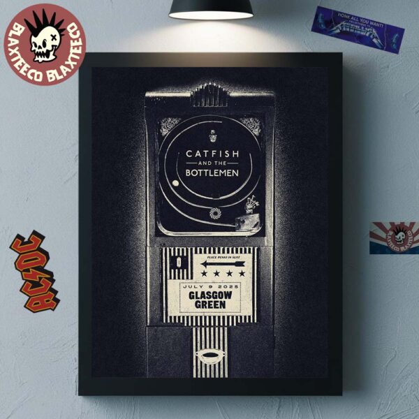 Catfish And The Bottlemen Gig Poster For Glasgow Scotland At Glasgow Green On July 9 2025 Poster Canvas For Home Decor