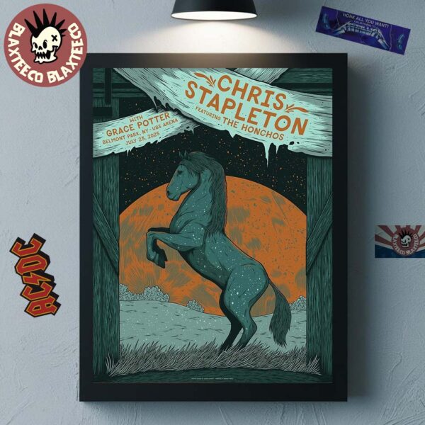 Chris Stapleton Belmont Park New York 2025 Gig Poster For Show At UBS Arena On July 23 2025 Home Decor Poster Canvas