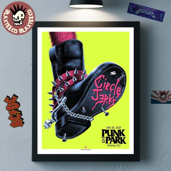 Circle Jerks Punk In The Park 2025 Event Poster For Denver Colorado On July 20 2025 Punk Boots Art Home Decor Poster Canvas