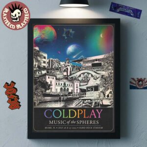 Coldplay Miami Music Of The Spheres Tour Poster In Florida At Hard Rock Stadium On July 26 And 27 2025 Home Decor Poster Canvas