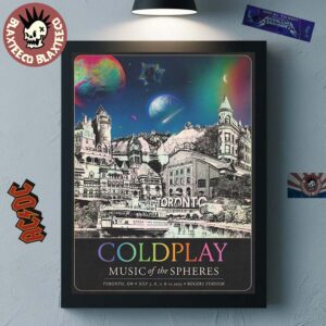 Coldplay Toronto Ontario Music Of The Spheres 2025 Tour Canada Poster At Rogers Stadium On July 7 8 11 And 12 2025 Home Decor Poster Canvas