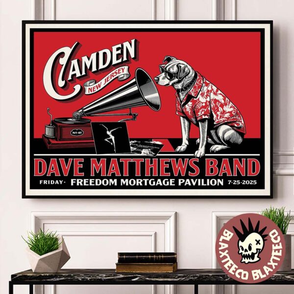 Dave Matthews Band Camden New Jersey 2025 Gig Poster At Freedom Mortgage Pavilion On July 25 2025 Home Decor Poster Canvas