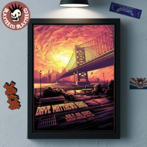 Dave Matthews Band Camden New Jersey 2025 Gig Poster At Freedom Mortgage Pavilion On July 26 2025 Home Decor Poster Canvas