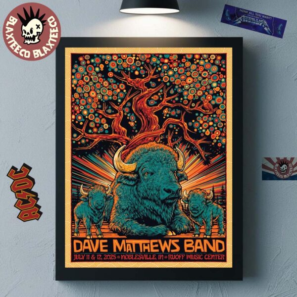 Dave Matthews Band Deer Creek Weekend Poster In Noblesville Indiana At Ruoff Music Center On July 11 And 12 2025 Home Decor Poster Canvas