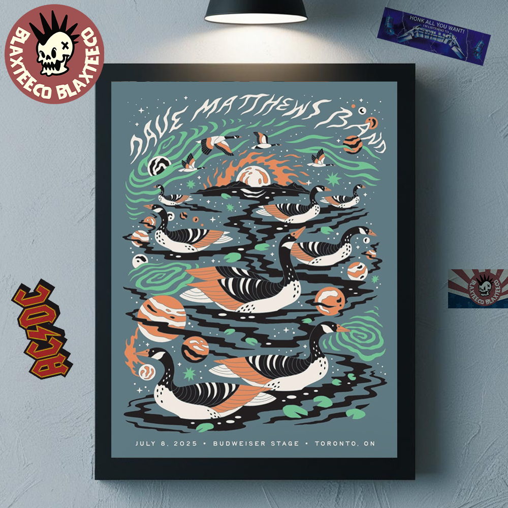 Dave Matthews Band Toronto ON 2025 Gig Poster At Budweiser Stage Canada On July 8 2025 Home Decor Poster Canvas