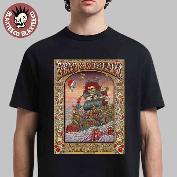 Dead And Company Celebrating 60 Years Of The Grateful Dead’s Music In San Francisco California At Golden Gate Park On August 1 2 3 2025 Skeleton Train Voyage Art T-Shirt