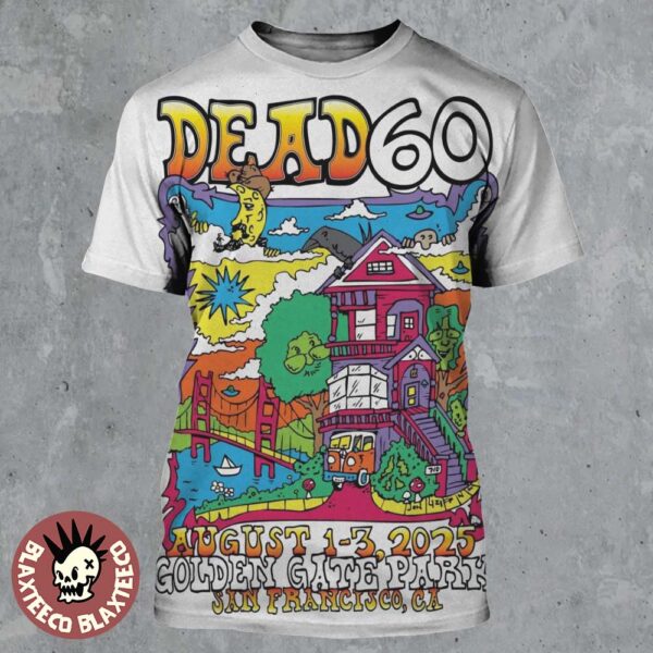 Dead And Company San Francisco California 2025 Event Poster At Golden Gate Park From August 1-3 2025 Dead 60 All Over Print Shirt