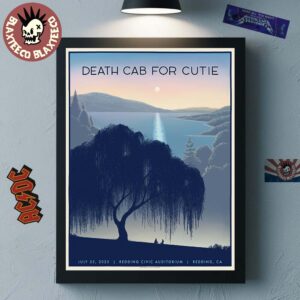 Death Cab For Cutie Redding California 2025 Gig Poster At Redding Civic Auditorium On July 25 2025 Home Decor Poster Canvas