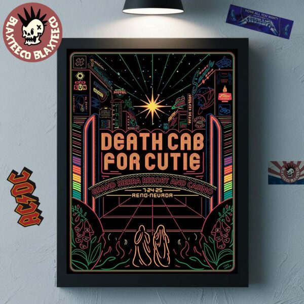 Death Cab For Cutie Reno Nevada 2025 Event Poster At Grand Sierra Resort And Casino On July 24 2025 Home Decor Poster Canvas