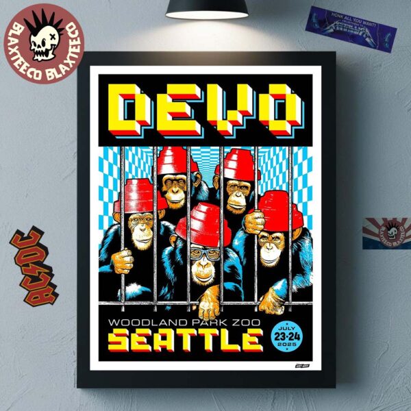 Devo Woodland Park Zoo Seattle 2025 Shows Poster On July 23 24 2025 Home Decor Poster Canvas