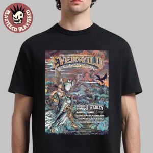 Everwild Music And Arts Festival 2025 Official Poster In Thornville Ohio At Legend Valley From July 31 To August 2 2025 Unisex T-Shirt