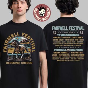 Fairwell Music Festival 2025 Redmond Oregon Merch Horse Tee With Lineup Two Sided T-Shirt
