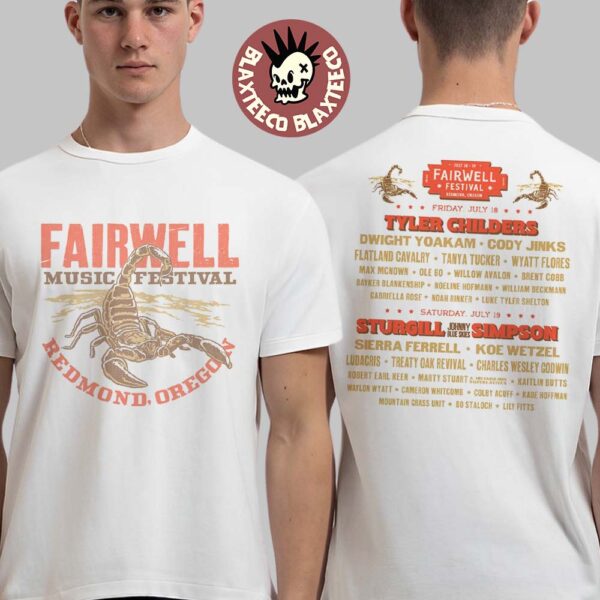 Fairwell Music Festival 2025 Redmond Oregon Merch Scorpion Tee With Lineup Two Sided T-Shirt