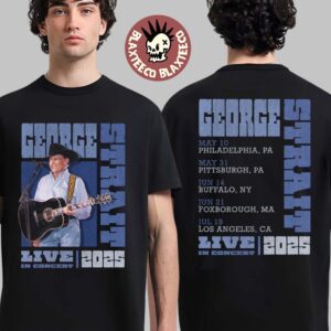 George Strait Live In Concert 2025 Photo With Stadium Tour Dates Two Sided T-Shirt