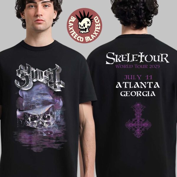 Ghost Skeletour World Tour 2025 Exclusive Merch Tee In Atlanta Georgia July 11 2025 Two Sided T-Shirt