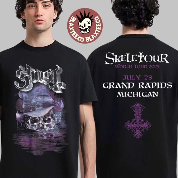 Ghost Skeletour World Tour 2025 Exclusive Merch Tee In Grand Rapids Michigan July 28 2025 Two Sided T-Shirt