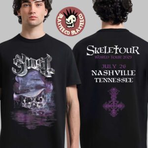 Ghost Skeletour World Tour 2025 Exclusive Merch Tee In Nashville Tennessee July 26 2025 Two Sided T-Shirt