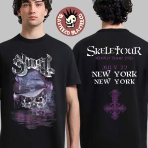 Ghost Skeletour World Tour 2025 Exclusive Merch Tee In New York July 22 2025 Two Sided T-Shirt