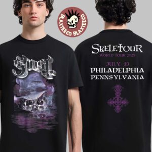Ghost Skeletour World Tour 2025 Exclusive Merch Tee In Philadelphia Pennsylvania July 19 2025 Two Sided T-Shirt
