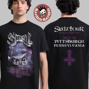 Ghost Skeletour World Tour 2025 Exclusive Merch Tee In Pittsburgh Pennsylvania July 18 2025 Two Sided T-Shirt