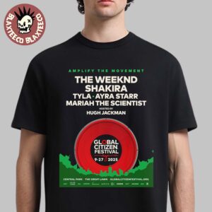 Global Citizen Festival NYC 2025 Poster Lineup On September 27 2025 Unisex T-Shirt