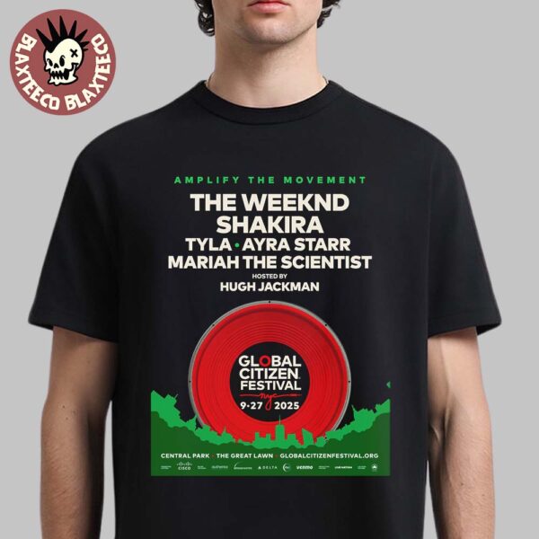 Global Citizen Festival NYC 2025 Poster Lineup On September 27 2025 Unisex T-Shirt