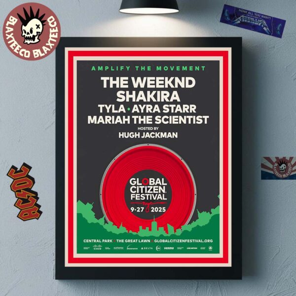Global Citizen Festival NYC 2025 Poster Lineup On September 27 2025 Wall Decor Poster Canvas