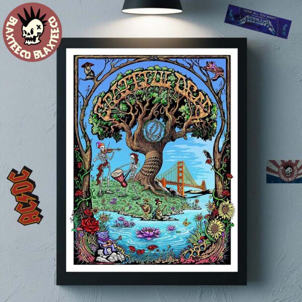 Grateful Dead 60 Years Of Dead Celebration 2025 The Old Oak Tree Art Home Decor Poster Canvas