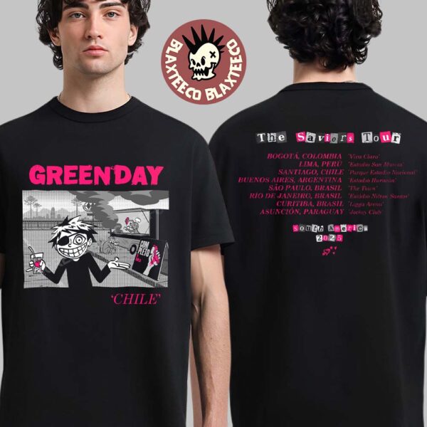 Green Day Chile The Saviors Tour South America 2025 Two Sided T-Shirt
