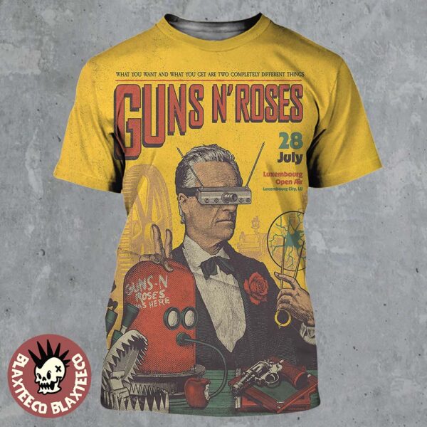 Guns N Roses Luxembourg City 2025 Event Poster At Luxembourg Open Air On July 28 2025 All Over Print Shirt