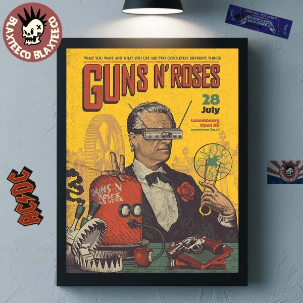 Guns N Roses Luxembourg City 2025 Event Poster At Luxembourg Open Air On July 28 2025 Home Decor Poster Canvas