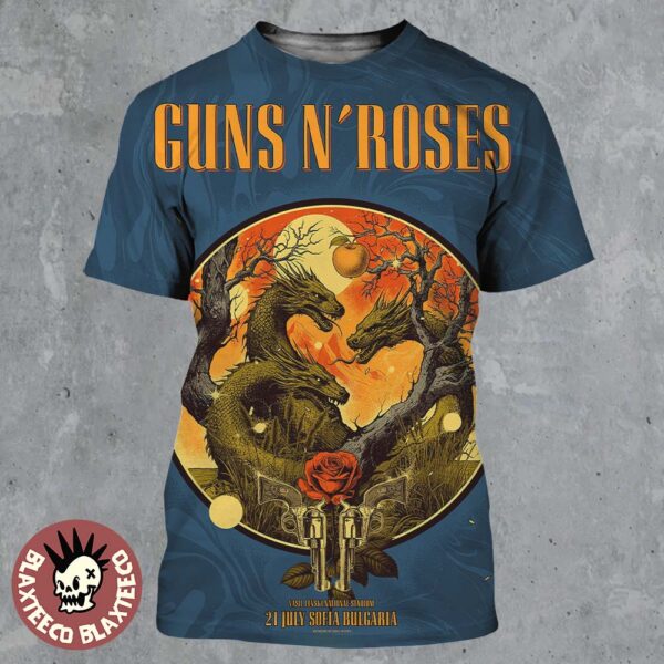 Guns N Roses Sofia Bulgaria 2025 Concert Poster At Vasil Levski National Stadium On July 21 2025 All Over Print Shirt