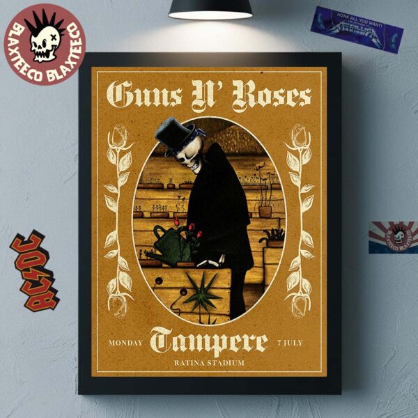 Guns N Roses Tampere 2025 Event Poster At Ratina Stadium On July 7 2025 Home Decor Poster Canvas