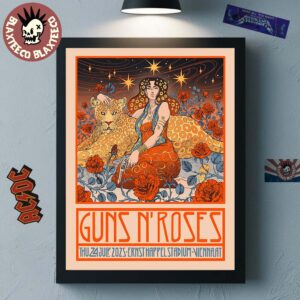 Guns N Roses Vienna Autria 2025 Venue Poster At Ernst Happel Stadium On July 24 2025 Home Decor Poster Canvas