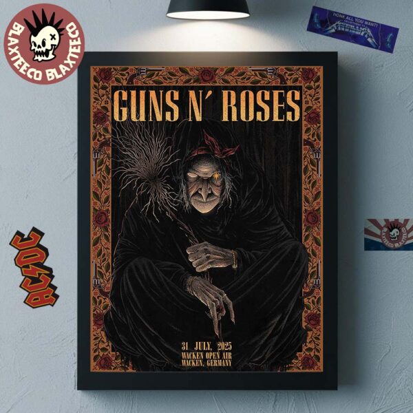 Guns N Roses Wacken Germany 2025 Venue Poster At Wacken Open Air On July 31 2025 The Witch Art Home Decor Poster Canvas