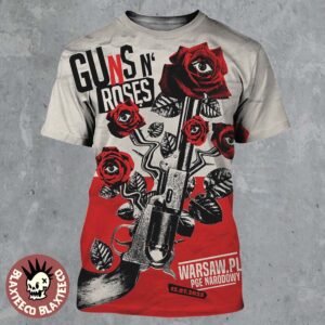 Guns N Roses Warsaw Poland 2025 Venue Poster At PGE Narodowy On July 12 2025 Poland Flag Art All Over Print Shirt