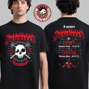 Hatebreed I Survived In Cardiff And London Run Shows At Blackweir Fields On July 3 And Finsbury Park On July 6 2025 Two Sided T-Shirt